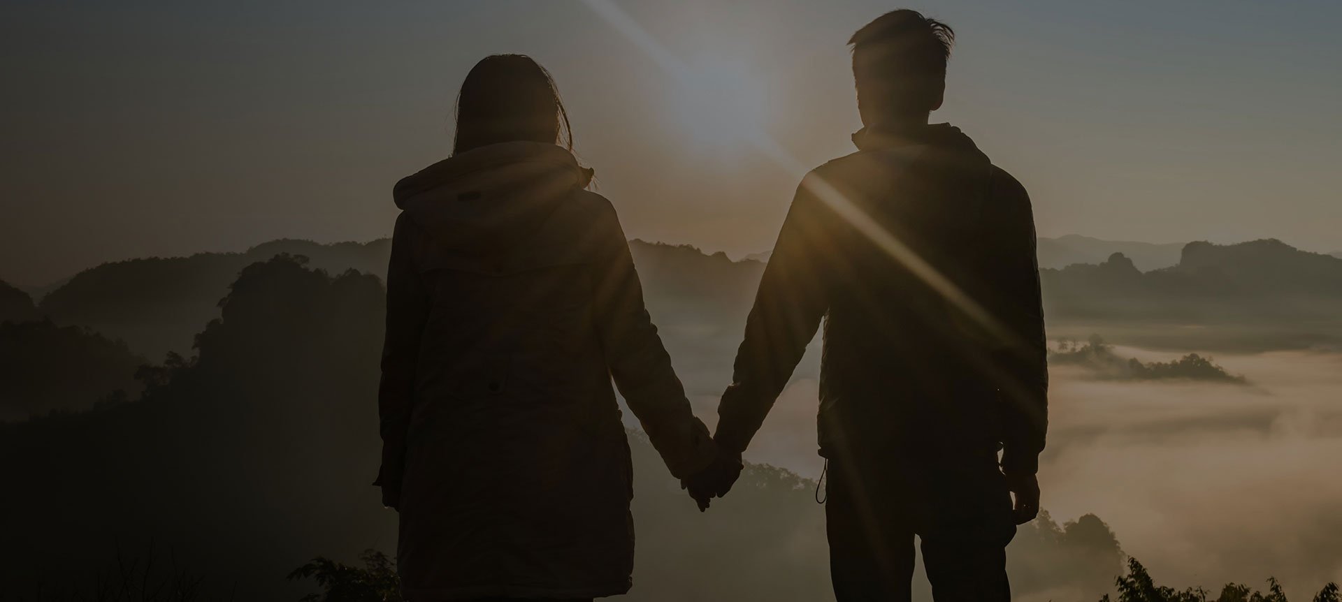 Couple ejoying sunset