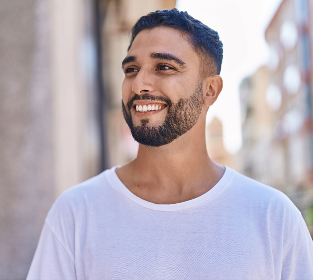 Middle age male smiling